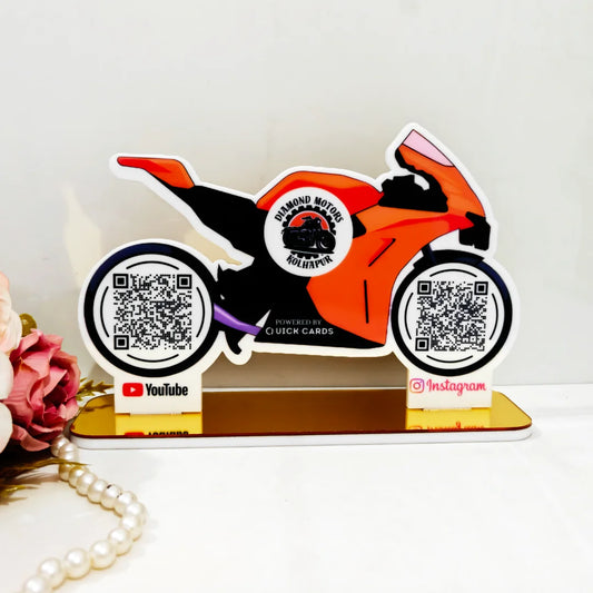 2 QR Bike Shape Standee