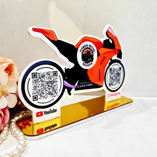 2 QR Bike Shape Standee