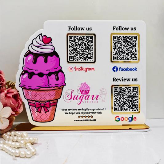 3 QR Custom Shape Standee