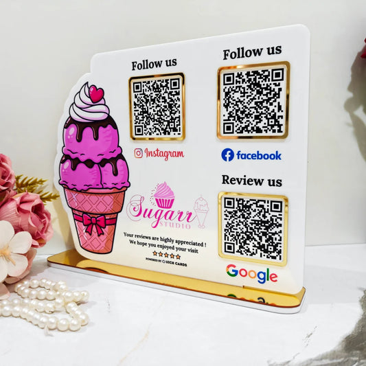 3 QR Custom Shape Standee