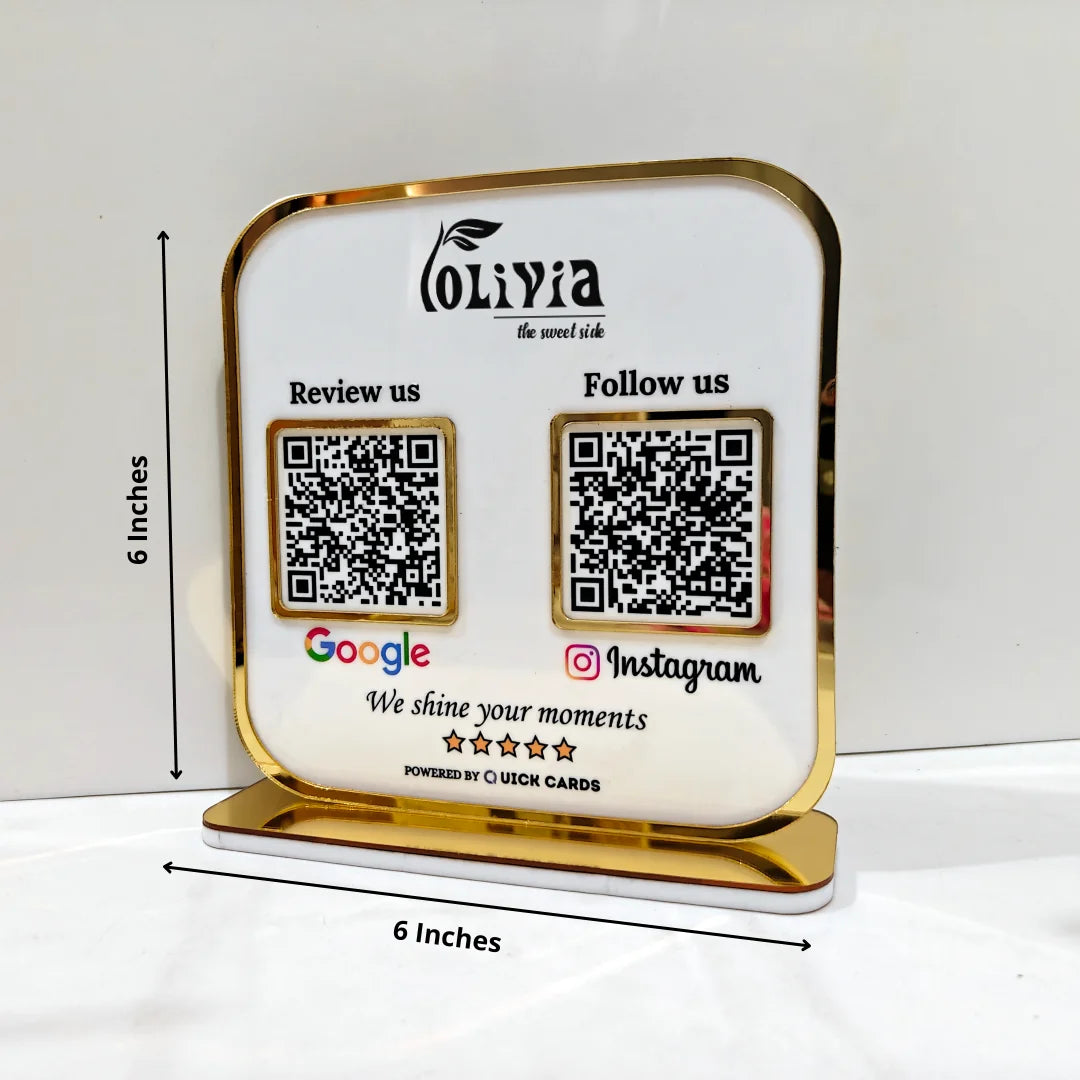 Premium 2 QR  Stand with Golden border