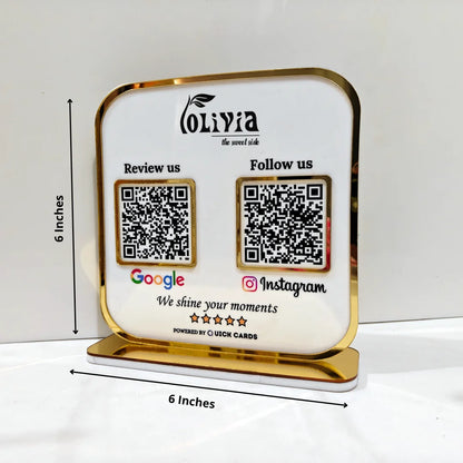 Premium 2 QR  Stand with Golden border