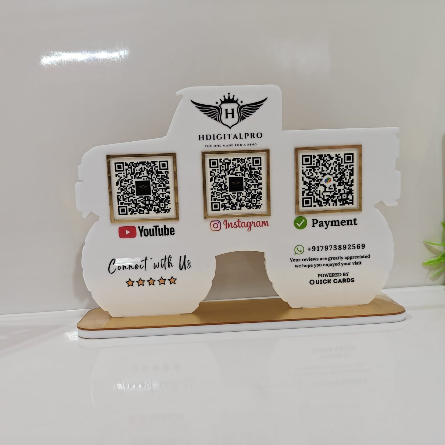 4 QR Premium Black Car shape Standee