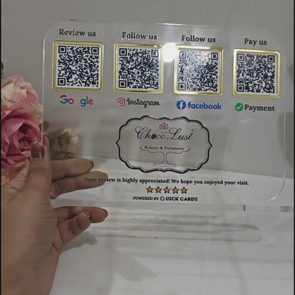 4 QR  Transparent Digital Standee