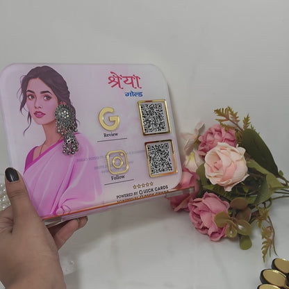 2 QR Standee with jewelry Holder