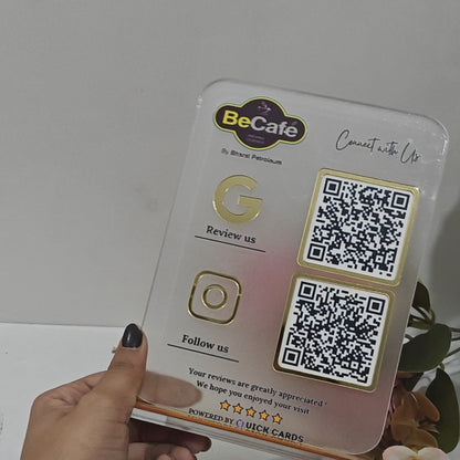 2 QR semi transparent Premium standee