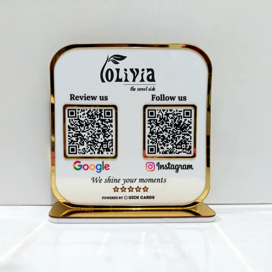 Premium 2 QR  Stand with Golden border